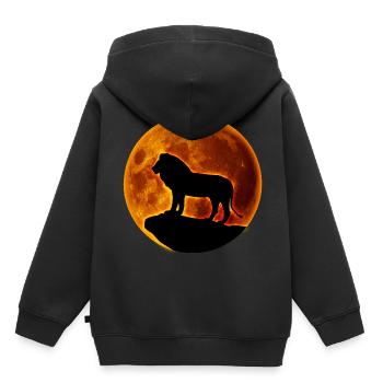 Lion - Sweat Premium à capuche enfant bio - noir - Dos - AI Model Kid Male (0cm)