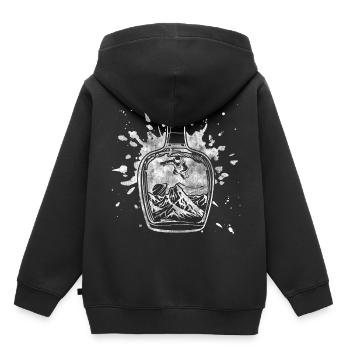 Flasche - Kinder Premium Organic Hoodie - Schwarz - Hinten - AI Model Kid Male (0cm)
