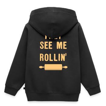 Backen Bäcker Bäckerei - Kinder Premium Organic Hoodie - Schwarz - Hinten - AI Model Kid Male (0cm)