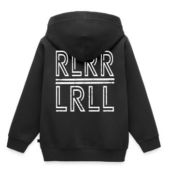 Drumsticks - Kinder Premium Organic Hoodie - Schwarz - Hinten - AI Model Kid Male (0cm)