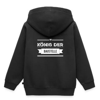 Le chantier artisanal réparer l’idée de cadeau roi - Sweat Premium à capuche enfant bio - noir - Dos - AI Model Kid Male (0cm)