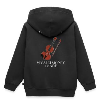 Violon violon - Sweat Premium à capuche enfant bio - noir - Dos - AI Model Kid Male (0cm)
