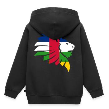 Drapeau République Centrafricaine Cadeau Sango - Sweat Premium à capuche enfant bio - noir - Dos - AI Model Kid Male (0cm)