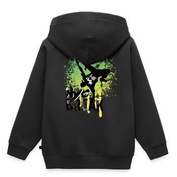 Breakdance Hiphop Nyc Break Danse - Sweat Premium à capuche enfant bio - noir - Dos - AI Model Kid Male (0cm)