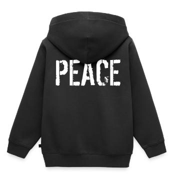 Peace - Kids Premium Organic Hoodie - black - Back - AI Model Kid Male (0cm)