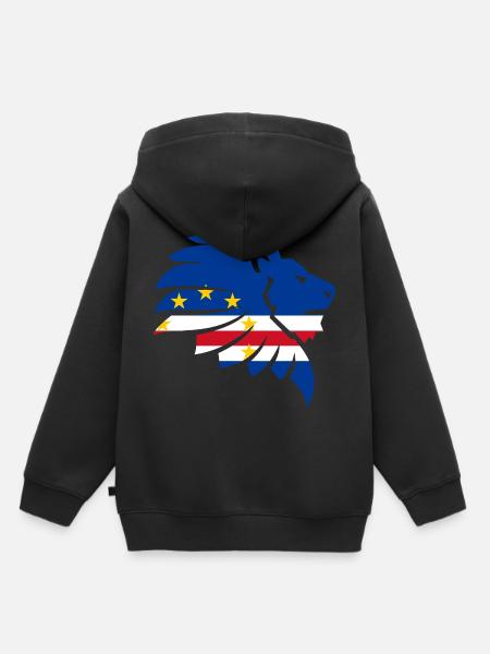 Drapeau du Cap Vert Afrique Lion Cabo Verde Cadeau - Sweat Premium à capuche enfant bio - noir