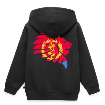 Eritrea Flagge إرتريا Afrika Löwe Geschenk - Kinder Premium Organic Hoodie - Schwarz - Hinten - AI Model Kid Male (0cm)