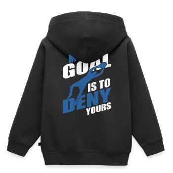 Gardien de but footballeur gardien de but - Sweat Premium à capuche enfant bio - noir - Dos - AI Model Kid Male (0cm)