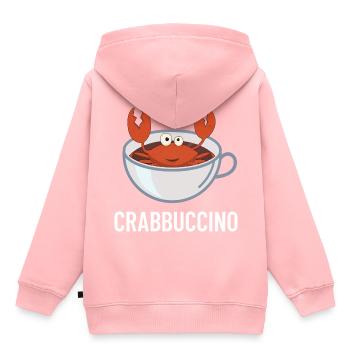 Crabe crabe cappuccino crustacé cappuccino - Sweat Premium à capuche enfant bio - rose - Dos - AI Model Kid Female (0cm)