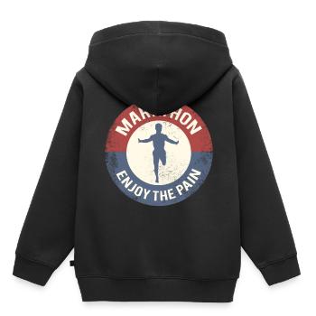 marathon - Sweat Premium à capuche enfant bio - noir - Dos - AI Model Kid Male (0cm)