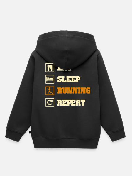 running - Kinder Premium Organic Hoodie - Schwarz