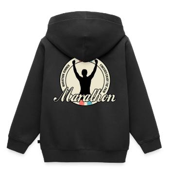 marathon - Sweat Premium à capuche enfant bio - noir - Dos - AI Model Kid Male (0cm)