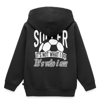 Fußball Soccer Ball Fußballplatz Ballsport Sport - Kinder Premium Organic Hoodie - Schwarz - Hinten - AI Model Kid Male (0cm)