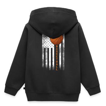 Basketball Sport USA Amerika Flagge Basket - Kinder Premium Organic Hoodie - Schwarz - Hinten - AI Model Kid Male (0cm)