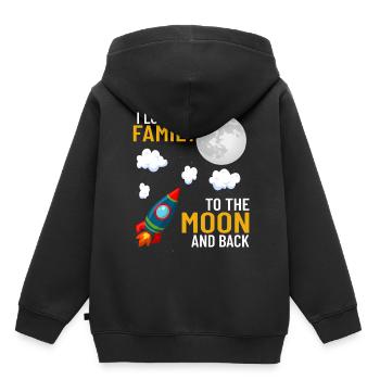 Familie - Kinder Premium Organic Hoodie - Schwarz - Hinten - AI Model Kid Male (0cm)