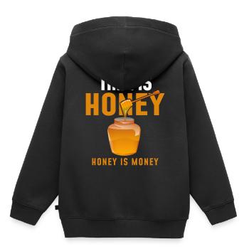 Abeille abeilles abeilles - Sweat Premium à capuche enfant bio - noir - Dos - AI Model Kid Male (0cm)
