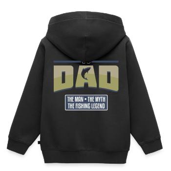 angel Vater - Kinder Premium Organic Hoodie - Schwarz - Hinten - AI Model Kid Male (0cm)