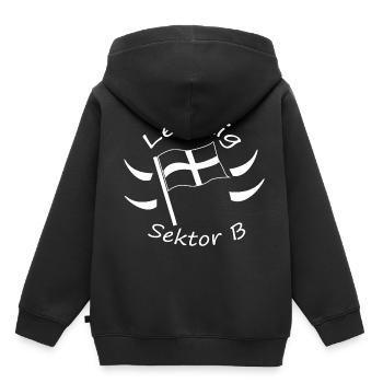Leipzig - Kinder Premium Organic Hoodie - Schwarz - Hinten - AI Model Kid Male (0cm)