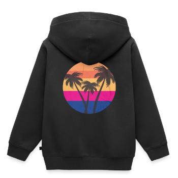 Palmen - Kinder Premium Organic Hoodie - Schwarz - Hinten - AI Model Kid Male (0cm)