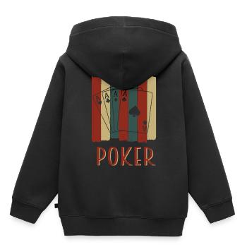poker - Kinder Premium hoodie biologisch - zwart - Achter - AI Model Kid Male (0cm)