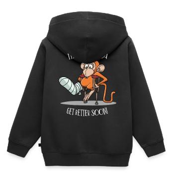 Accident crutches Get well soon gift idea - Kids Premium Organic Hoodie - black - Back - AI Model Kid Male (0cm)