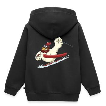 Ski Aplin Abfahrt Tiefschnee Geschenk Idee - Kinder Premium Organic Hoodie - Schwarz - Hinten - AI Model Kid Male (0cm)