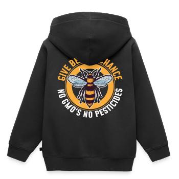 Abeille Abeille Abeille Abeille Cadeau - Sweat Premium à capuche enfant bio - noir - Dos - AI Model Kid Male (0cm)