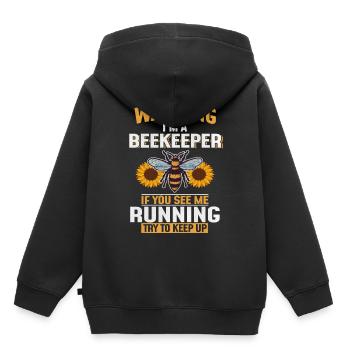 Abeille abeille abeille abeille cadeau abeille - Sweat Premium à capuche enfant bio - noir - Dos - AI Model Kid Male (0cm)
