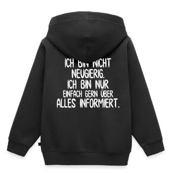 Je ne suis pas curieux - Conception drôle - Sweat Premium à capuche enfant bio - noir - Dos - AI Model Kid Male (0cm)