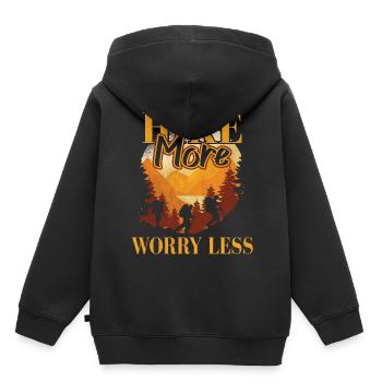 Wandern Wanderung - Kinder Premium Organic Hoodie - Schwarz - Hinten - AI Model Kid Male (0cm)