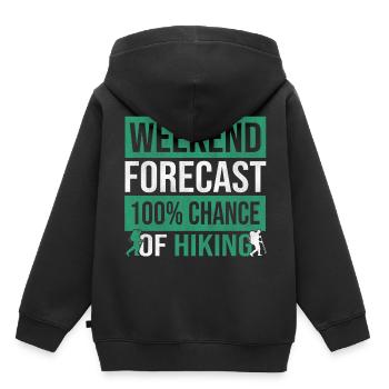 Wanderlust Wanderer Bergsteigen Wandern Berge - Kinder Premium Organic Hoodie - Schwarz - Hinten - AI Model Kid Male (0cm)