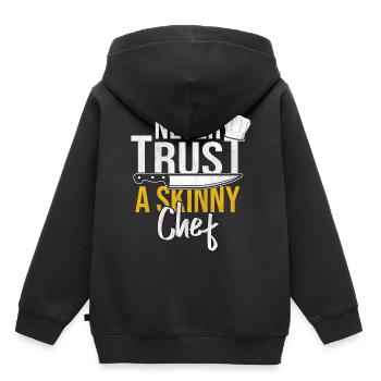 Chefkoch - Kinder Premium Organic Hoodie - Schwarz - Hinten - AI Model Kid Male (0cm)