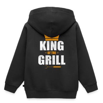 Barbecue Grill King - Sweat Premium à capuche enfant bio - noir - Dos - AI Model Kid Male (0cm)