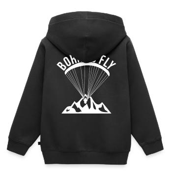 Gleitschirmfliegen Gleitschirm - Kinder Premium Organic Hoodie - Schwarz - Hinten - AI Model Kid Male (0cm)