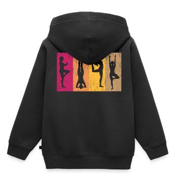 Yoga Yoga Yoga Yoga Yoga Yoga Yoga Yoga Yoga - Sweat Premium à capuche enfant bio - noir - Dos - AI Model Kid Male (0cm)