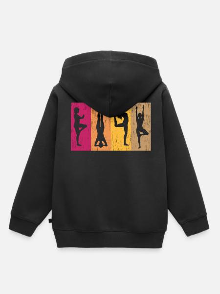 Yoga Yoga Yoga Yoga Yoga Yoga Yoga Yoga Yoga - Sweat Premium à capuche enfant bio - noir