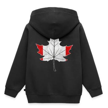 Canada Canada drapeau de feuille d'érable nationalité - Sweat Premium à capuche enfant bio - noir - Dos - AI Model Kid Male (0cm)