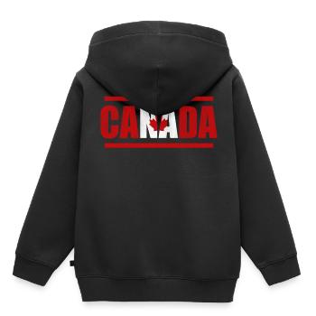 Canada Canada Drapeau du Canada Maple Leaf Nation - Sweat Premium à capuche enfant bio - noir - Dos - AI Model Kid Male (0cm)