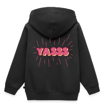 Yasss Yes Geschenk Style Gif Statement Typo - Kinder Premium Organic Hoodie - Schwarz - Hinten - AI Model Kid Male (0cm)