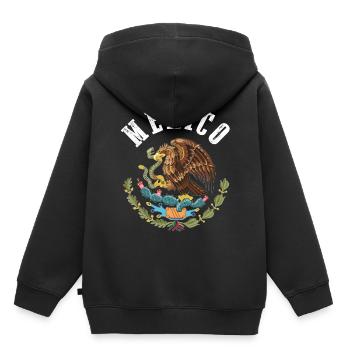 Drapeau mexicain - Sweat Premium à capuche enfant bio - noir - Dos - AI Model Kid Male (0cm)