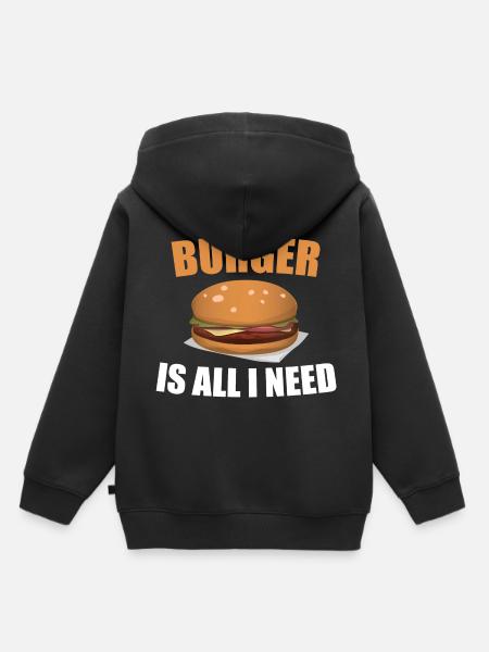 Burger - Sweat Premium à capuche enfant bio - noir
