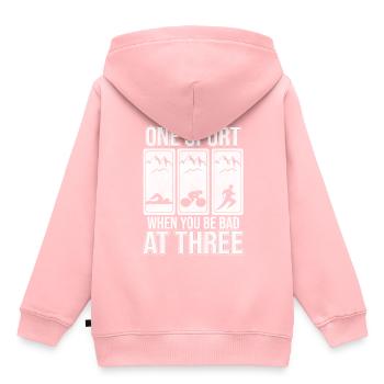 Triathlon Triathlet - Kinder Premium Organic Hoodie - Rosa - Hinten - AI Model Kid Female (0cm)