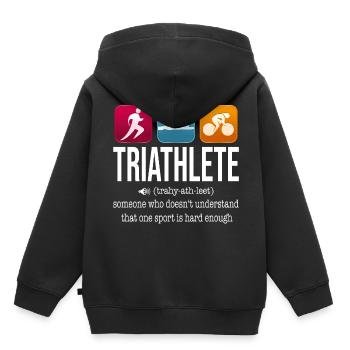 Triathlon Triathlon - Sweat Premium à capuche enfant bio - noir - Dos - AI Model Kid Male (0cm)