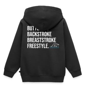 Nageurs nageurs - Sweat Premium à capuche enfant bio - noir - Dos - AI Model Kid Male (0cm)