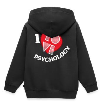 Ich liebe Psychologie - Kinder Premium Organic Hoodie - Schwarz - Hinten - AI Model Kid Male (0cm)