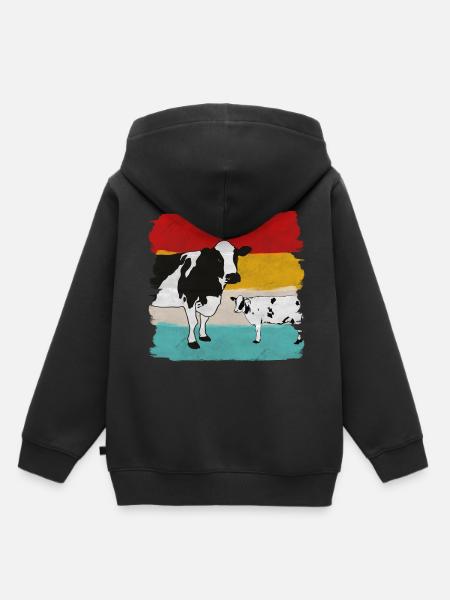 Kuh Kühe - Kinder Premium Organic Hoodie - Schwarz