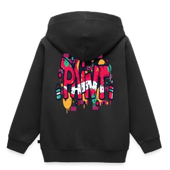 Graffiti Paint - Kinder Premium Organic Hoodie - Schwarz - Hinten - AI Model Kid Male (0cm)