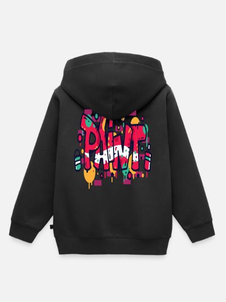 Graffiti Paint - Kinder Premium Organic Hoodie - Schwarz