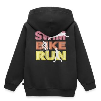 Triathlon - Kinder Premium Organic Hoodie - Schwarz - Hinten - AI Model Kid Male (0cm)