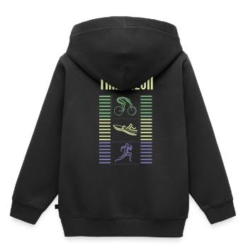 Triathlon - Kinder Premium Organic Hoodie - Schwarz - Hinten - AI Model Kid Male (0cm)